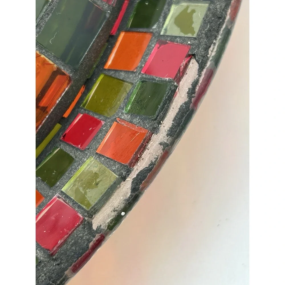 2012 Yankee Candle Mosaic Tile Shade and Plate Set‎ Holiday Colors